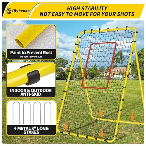 5 Adjustable Angles Volleyball Rebounder Net 7x4 ft with Stakes - Bounce Back Training Equipment for Practicing Volleying, Bumping, Spiking, Easy Set Up & Steady for Multi Sports thumbnail 6