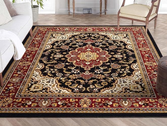 Well Woven Barclay Collection Medallion 5x7 Black Area Rug - for Living Room, Bedroom, and Dining Room thumbnail 2