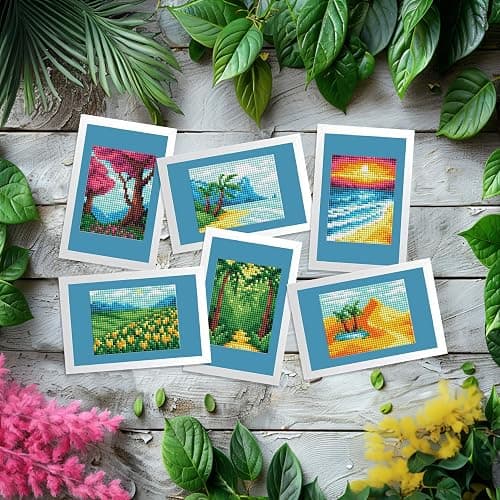 DIAMOND ART CLUB Mini Dazzles - Wonders of Nature Part 1, Fun DIY Diamond Painting Kit for Adults, Diamond Art Canvas for Beginners, 4" x 6" (Pack of 6) thumbnail 2