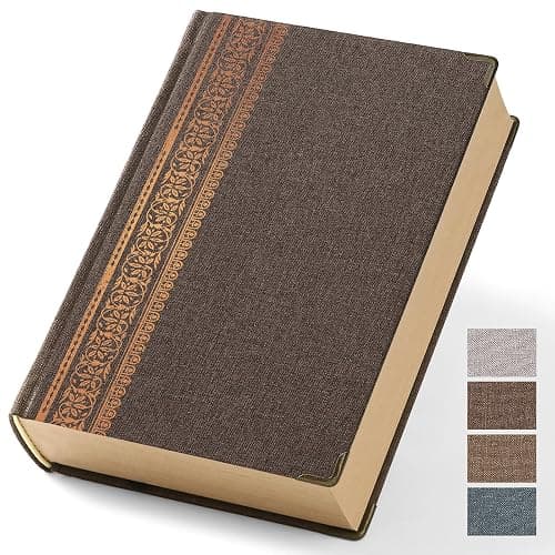 Wisefine Vintage Hardcover Lined Notebook A5 Journal - 384 Pages 100 GSM Thick Kraft Paper Writing Journal for Men & Women Dark Brown 5.51" x 8.50" - Image 1