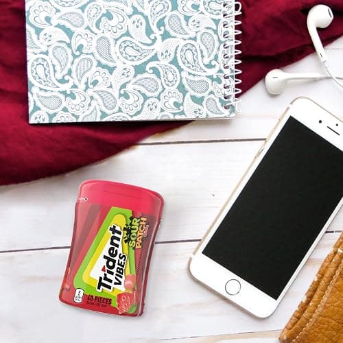 Trident Vibes SOUR PATCH KIDS Redberry Sugar-Free Chewing Gum, 40 Piece Bottle thumbnail 8