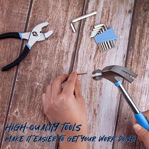 CARTMAN 39-Piece Home Tool Set Kit, Essential Household Hand Tools with Plastic Storage Case Blue thumbnail 4