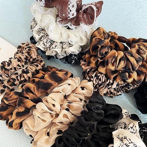 Mebloblo Mix Scrunchies for Women, High Elasticity Ties for Thin & Thick Hair, Stylish Scrunchies for Women Girls, Everyday Hair Scrunchy, Hair Styling Accessories, Ponytail Holder, 6 Sets (12PCS) thumbnail 8