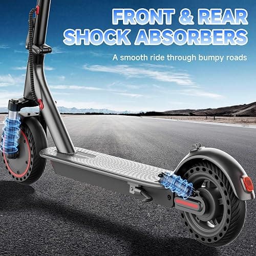 Aovowheel Electric Scooter for Adults, Folding E Scooter with 350W/500W Motor 16/24 Mph Top Speed, Max 19-23 Miles Long Range, 8.5''/10''/14''Tires Commuting Scooters with Dual Brakes System, APP thumbnail 4