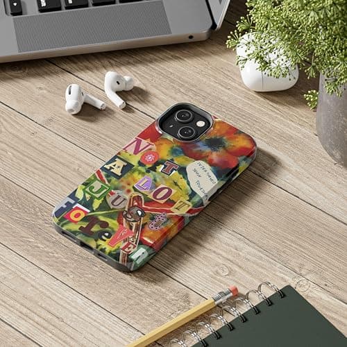 Music Floral Album Phone Case Compatible with iPhone 16 15 14 13 12 11 XS Max, Artistic Music Phone Case for Girls, Protective Hybrid 2-Layer Hard Shell, Gift for Girls Music Fans thumbnail 5