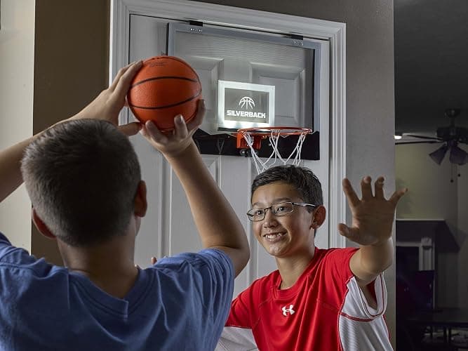 Silverback 23" LED Light-Up Over the Door Mini Basketball Hoop Includes Mini Basketball and Air Pump , Black thumbnail 12