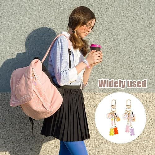 2pcs Gummy Bear Keychain, Candy Color Macarons Bear Key Ring Resin Cute Key Ring Accessories Kawaii Keychain Pendant Bag Charm for Women Girls Christmas Car Decor thumbnail 6