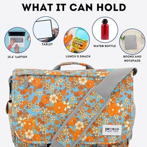 J World New York Thomas Laptop Messenger Bag for Women & Men. Kids Computer Bookbag thumbnail 8