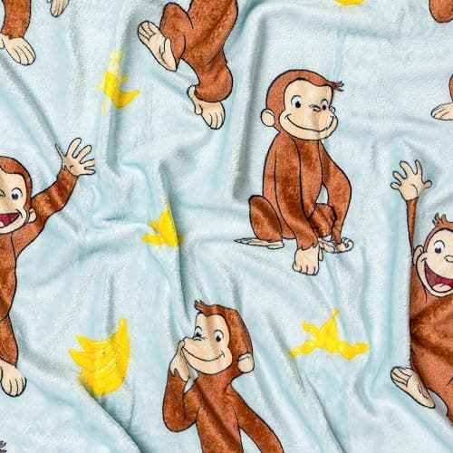Silver Buffalo Curious George Monkey Banana 45" x 60" Fleece Throw, Soft and Cozy Blanket, 185 GSM thumbnail 4