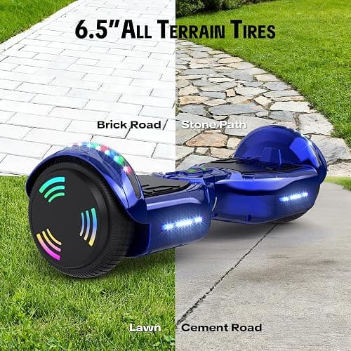 Hoverstar Bluetooth Hoverboard with LED Wheels Chrome Color Self Balance Scooter for Kids, Teenager (Chrome Blue) thumbnail 7