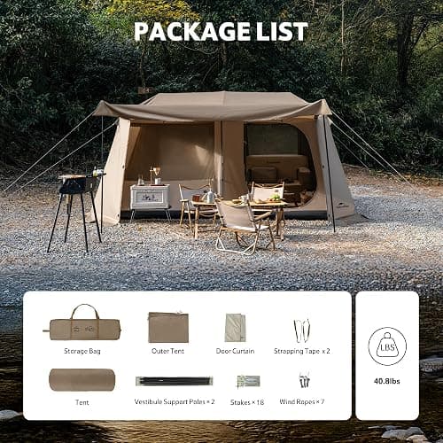 Naturehike Village Lite Camping Tent, 60S Easy Setup Instant Tents for Camping, Double Layer 4/8 Person Tent with with Full Rainfly thumbnail 9