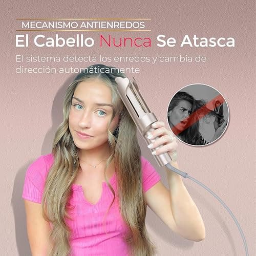 Rizador de Pelo Automatico - TYMO Curlpro Plus Rizador pelo Ondas Automático Rizos Grandes 25mm Beach Waves Moldeador Tenacilla para Pelo Largo Hair Curler Anti-Quemaduras Calentamiento Rápido Dorado thumbnail 6