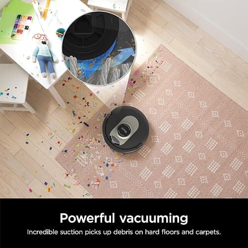 Shark AV2501AE AI Robot Vacuum with XL HEPA Self-Empty Base, Bagless, 60-Day Capacity, LIDAR Navigation, Perfect for Pet Hair, Compatible with Alexa, Wi-Fi Connected, Carpet & Hard Floor, Black thumbnail 2