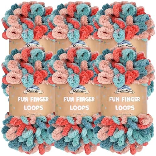 JubileeYarn Fun Finger Loops Yarn - Polyester Jumbo Weight Loop Yarn - 100g/Skein - Hypnos - 6 Skeins - Image 1