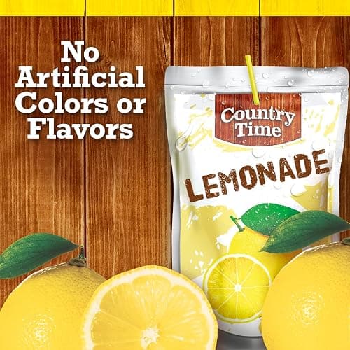 COUNTRY TIME Lemonade Ready to Drink Flavored Drink Pouches, 40 ct Pack, 4 Boxes of 10 Drink Pouches thumbnail 5