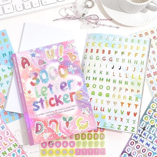 3000+ Pcs Alphabet Sticker for Journaling,Fun & Colorful Craft Letter Stickers for Junk Journal, Scrapbooking Supplies, Ideal DIY Decorative Gift for Women Teen Girls thumbnail 2