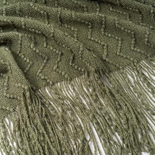 BATTILO HOME Olive Green Throw Blanket for Couch, Green Bed Throws Decorative Boho Lightweight Blanket for Sofa Living Room, 50"x60" thumbnail 6