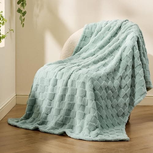 Bedsure GentleSoft Sage Green Throw Blanket for Couch - Checkered Fleece Blankets Gifts for Women Men Girls, Cute Soft Cozy Throw for Bedroom Home Decor Gifts, 50x60 Inches thumbnail 9