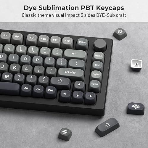 XVX PBT Keycaps-MOA Keycap, Custom Keyboard Keycaps 60 65 75 100 Percent, 5 Side Dye Sublimation, 132 Keys Keycap Set for Cherry Gateron MX Switches Keyboards, Gradient Gray thumbnail 4
