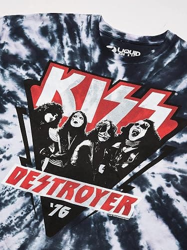 Liquid Blue Kiss Destroyer 1976 Tie Dye Short Sleeve T-Shirt Shirt thumbnail 2