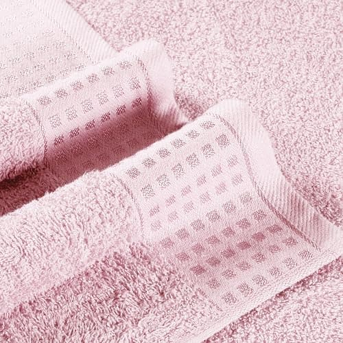 GLAMBURG 100% Cotton 2 Pack Oversized Bath Towel Set 28x55 Inches, Ultra Soft Highly Absorbant Compact Quickdry & Lightweight Large Bath Towels, Ideal for Gym Travel Camp Pool - Pink - 2 Pack Bath - Pink thumbnail 3