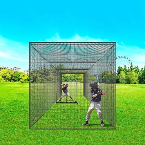 VEVOR Batting Netting,Training Net for Softball Baseball Batting Hitting | 10/35/42/55/70 FT Professional Practice Portable Pitching Cage,Heavy Duty Enclosed PE Net,Indoor,Outdoor,Backyard(NET ONLY) thumbnail 8