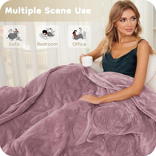 LaffyLo Electric Heated Blanket Twin Size 62" x 84", Ultra Soft Flannel Heating Blanket with 4 Heat Settings, 10-Hour Auto Shutoff, ETL Listed Overheat Protection, Machine Washable, Purple thumbnail 5