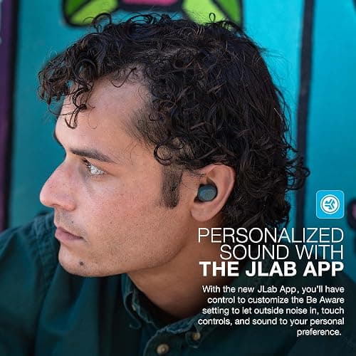 JLab Sage Audio Bundle: JBuds Lux ANC Wireless Premium Over-Ear Bluetooth Headset with Hybrid Active Noise Cancelling Plus JBuds Mini True Wireless Bluetooth Earbuds + Charging Case & Keychain thumbnail 9