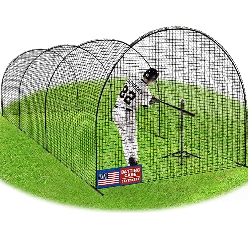 Portable Baseball Batting Cage Net with Sturdy Steel Frame, 20FT/ 30X12X8FT Batting Cages for Backyard Baseball Training Equipment with Carry Bag - Image 1