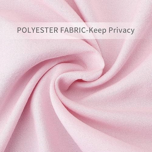Volens Pink Ruffle Shower Curtain Farmhouse Rustic Fabric Cloth Shower Curtains for Bathroom, 72" x 72" thumbnail 8