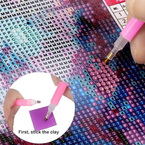 FEBSNOW 60Pcs Painting Glue Clay DIY Diamond Embroidery Wax Tool Set | Diamond Art Wax Pads, Purple Color Putty, Wax Refills for Crafters, Diamond Art Painting Accessories and Tools thumbnail 5