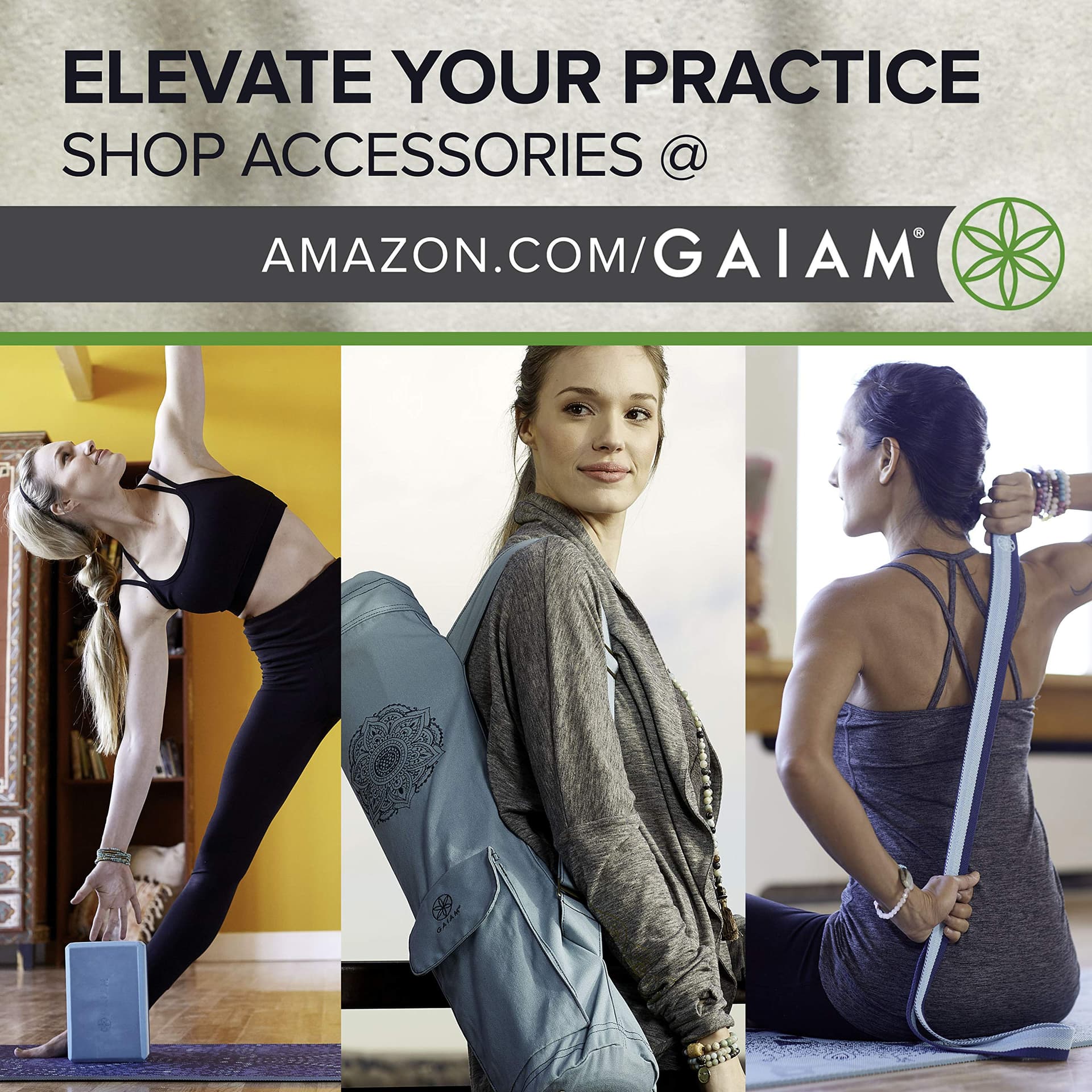 Gaiam Print Yoga Mat, Non Slip Exercise & Fitness Mat for All Types of Yoga, Pilates & Floor Exercises thumbnail 5