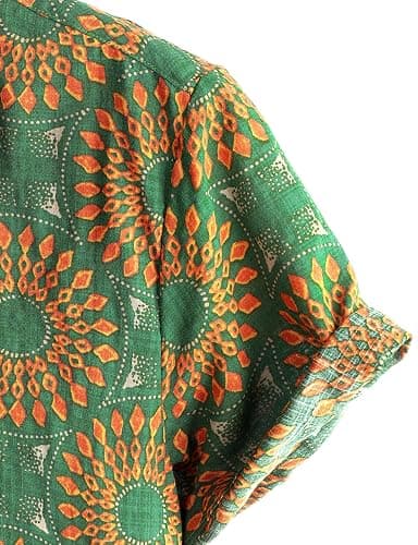 VATPAVE Mens Casual Hawaiian Floral Shirts Short Sleeve Button Down Tropical Shirts Beach Summer Shirts thumbnail 4