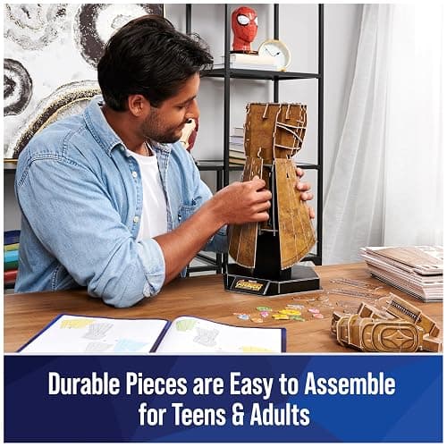 4D Build, Marvel Infinity Gauntlet 3D Puzzle Model Kit with Stand 142 Pcs | Thanos Desk Decor | Building Toys | 3D Puzzles for Adults & Teens 12+ thumbnail 4
