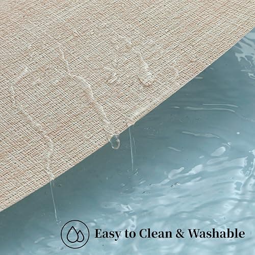 Leetaltree Beige Placemats Set of 4 - Heat Resistant Non-Slip Place mats for Dining Table, Washable Durable PVC Vinyl Woven Table Mats（Beige, 4） thumbnail 6