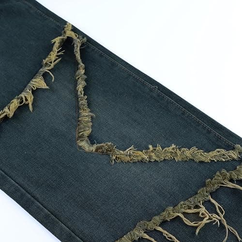 XKBHYD Baggy Jeans Damen Y2K Boyfriend High Waist Wide Leg Jeanshosen mit Quasten und Sternen Streetwear Denim Hose thumbnail 5