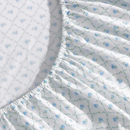 Laura Ashley - Sheet Set, Breathable Percale Cotton Bedding, 200 Thread Count, Deep Pocket, Chic Home Decor (Kate Blue, Full) thumbnail 3