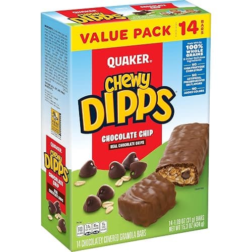 Quaker Chewy Dipps Granola Bars Chocolate Chip, 1.09 oz, 14 Ct - Image 1
