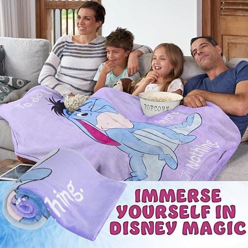 Disney Eeyore Throw Blanket Soft Fleece Blanket Bedroom Comforter 59 x 51” (Purple Eeyore) thumbnail 5