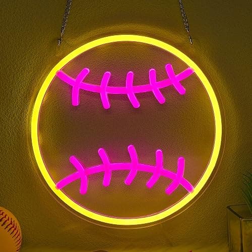 Softball Neon Sign - Dimmable Sport Wall Decor With USB Power, Softball Gifts for Girls 8-12, LED Neon Lights for Girls Cave College Dorm Softball Fan Accessories Stuff - Image 1