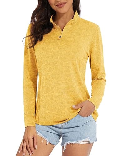 MAGCOMSEN Women's 1/4 Zip Shirts UPF 50+ Sun Protection Pullover Long Sleeve Quick Dry Workout Hiking Athletic Shirts - Image 1