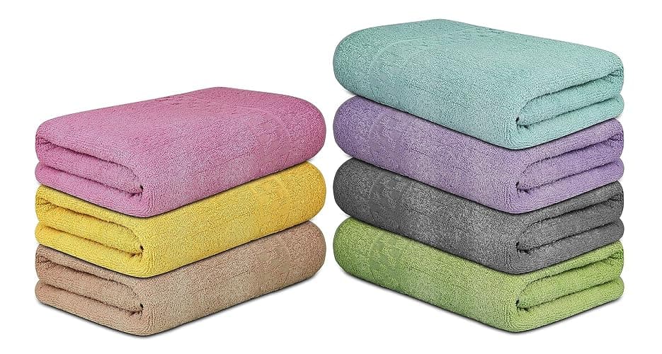 ZUPERIA 7-Pack Bath Towels - 30" x 54" - Ultra Soft 100% Cotton Large Bath Towels- Highly Absorbent for Bathroom, Pool, Gym, Spa, and Hotel Use (Colors Variety) thumbnail 8