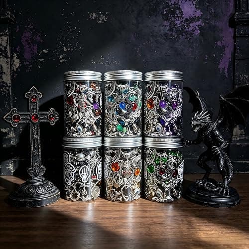 Ggnepiuhzy Mystery Jewelry Jar - 40 Pcs Gothic Jewelry Surprise Box for Women, Dark Romantic Necklaces Earrings Rings Bracelets Set, Unique Gift for Her, Alternative Vintage Style thumbnail 6
