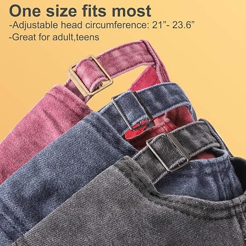 MEINICY 3 Packs Washed-Cotton Plain Baseball Cap, Adjustable Dad Hat thumbnail 4
