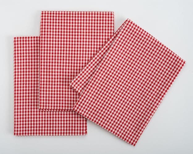 Casa De Lan Kitchen Towel Set – Pack of 6 (22’’ x 32’’) Extra Large Jumbo Premium Cotton Dish Towels for Kitchen – Flat Check Towels – Absorbent – 100% Cotton – with Hanging Loop-Red thumbnail 4