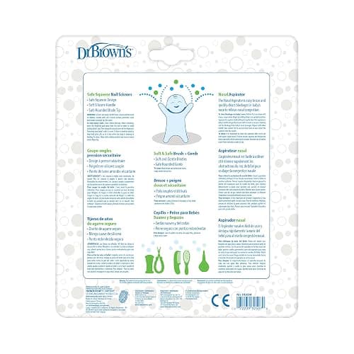 Dr. Brown's Baby Care Essentials Kit, Nail Scissors with Case, Nasal Aspirator, Cradle Cap Brush and Comb, BPA-Free thumbnail 11