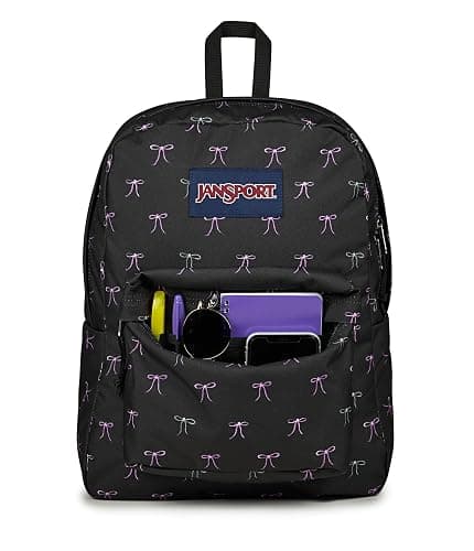 JanSport SuperBreak One Backpack - Durable, Lightweight Bookbag with 1 Main Compartment, Front Utility Pocket with Built-in Organizer - Premium Backpack, Bad Bows thumbnail 10
