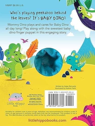 Baby Dino - Childrens Finger Puppet Board Book - Interactive - Novelty thumbnail 2