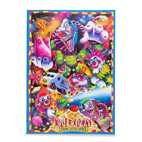 Killer Klowns from Outer Space Illustrated Kollage 1000-Piece Jigsaw Puzzle | Fun Brain Teaser, Toys & Games | 28 x 20 Inches - Image 1
