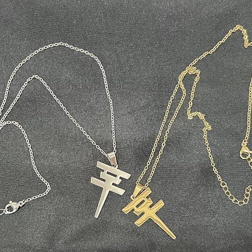 BTREEFLO Tokio Hotel Necklace 2 Pcs Rock Roll Necklace Stainless Steel Tokyo Hotel Merch for Men Women Tokio Hotel Pendant Jewelry Music Fans thumbnail 7